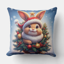 Happy Rabbit in der Weihnachtsmannmütze