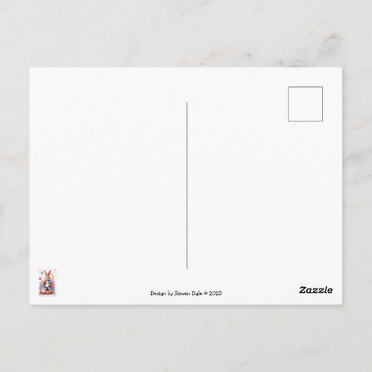 Happy Rabbit mit Cake | Postkarte (Rückseite)