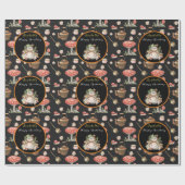 Happy Raccoon Anpassen von Text und Farbe Geschenkpapier (Flach)