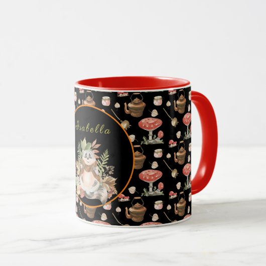 Happy Raccoon Anpassen von Text und Farbe Tasse (VorderseiteRechts)