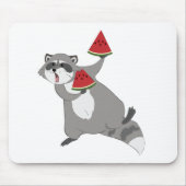 Happy raccoon mit Wassermelone Mousepad (Vorne)