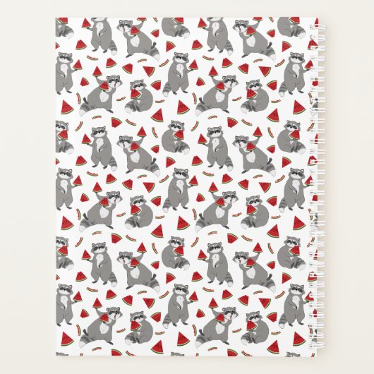 Happy raccoon mit Wassermelone Planer (Rückseite)