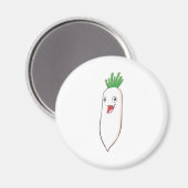 Happy Radish Gemüsegarten Cartoon Magnet (Vorderseite/Rückseite)