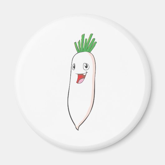 Happy Radish Gemüsegarten Cartoon Magnet (Vorne)