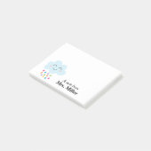 Happy Rain Cloud Personalisiert Post-it Klebezettel (angewinkelt)