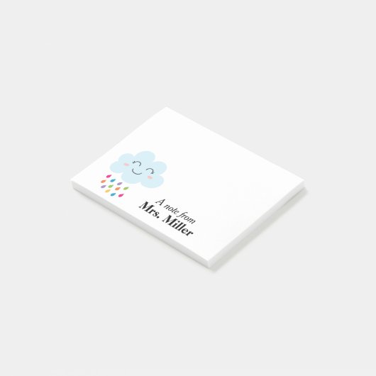 Happy Rain Cloud Personalisiert Post-it Klebezettel (angewinkelt)