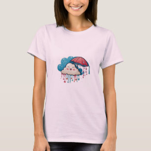 "Happy Rain Cloud Spreading Liebe Aufkleber Illust T-Shirt