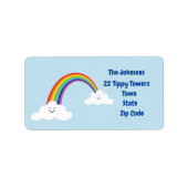 Happy Rainbow Address Label, farbenfrohe Post Adressaufkleber (Vorne)