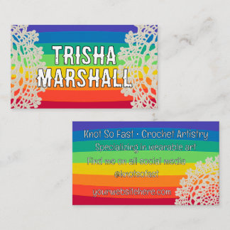 Happy Rainbow Crochet Business Card Visitenkarte