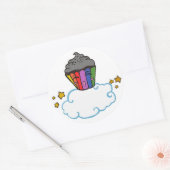 Happy Rainbow Cupcake Runder Aufkleber (Umschlag)