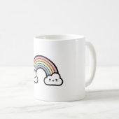 Happy Rainbow – Cute Kawaii Illustration Kaffeetasse (VorderseiteRechts)