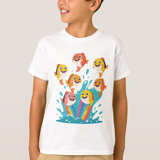 Happy Rainbow Fish Kids Tee (Vorderseite)