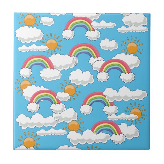 Happy Rainbow Fliese (Vorderseite)