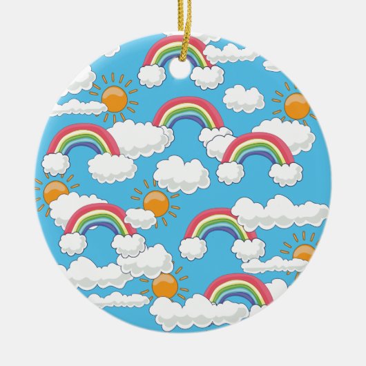 Happy Rainbow Keramik Ornament (Vorne)