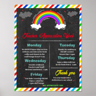 Happy Rainbow Lehrer-Woche Poster