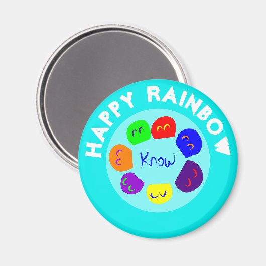 HAPPY RAINBOW MAGNET (Vorderseite/Rückseite)