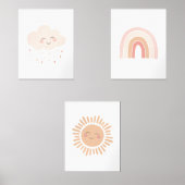 Happy Rainbow Sun Cloud Girl Kinderzimmer Deco Bilderwand Sets (Vorderseite)