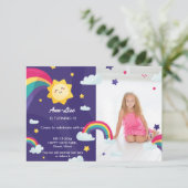 Happy Rainbow Sunshine Geburtstag Einladung (Stehend Vorderseite)