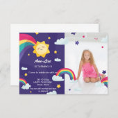 Happy Rainbow Sunshine Geburtstag Einladung (Vorne/Hinten)