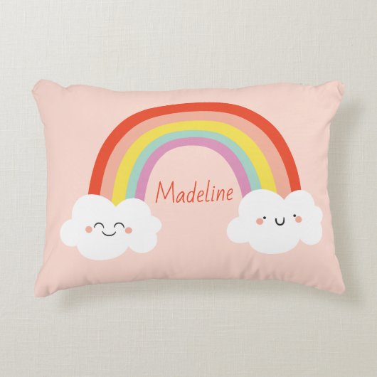 Happy Rainbow Throw Kissen (Vorderseite)