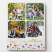 Happy Raising Wildblumen 4 Foto Collage Green Fotoplatte (Vorderseite)