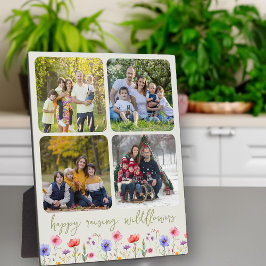 Happy Raising Wildblumen 4 Foto Collage Green Fotoplatte