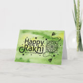 Happy Rakhi, Raksha Bandhan, grün Karte (Vorderseite)