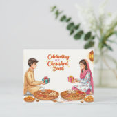 Happy Rakhi, Raksha Bandhan Postkarte (Stehend Vorderseite)