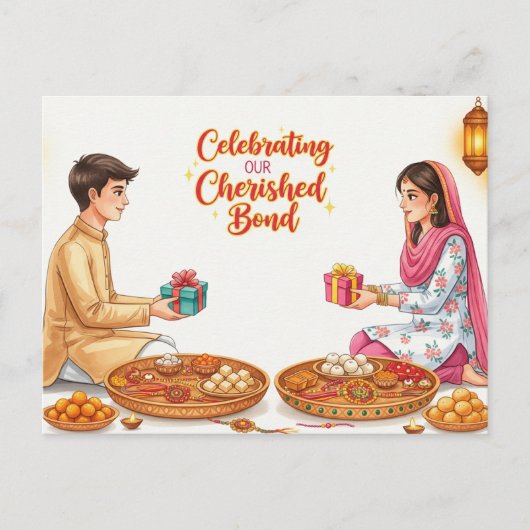 Happy Rakhi, Raksha Bandhan Postkarte (Vorderseite)