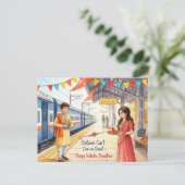 Happy Rakhi, Raksha Bandhan Postkarte (Stehend Vorderseite)