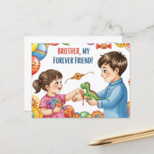 Happy Rakhi, Raksha Bandhan Postkarte
