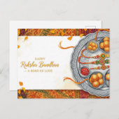 Happy Rakhi, Raksha Bandhan Postkarte (Vorne/Hinten)