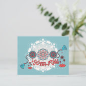 Happy Rakhi, Raksha Bandhan, staubblau Postkarte (Stehend Vorderseite)