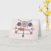 Happy Rakhi, Raksha Bandhan, staubrosa, aquamarin Karte (Gelbe Blume)