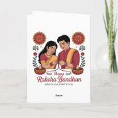 Happy Raksha Bandhan Folded Greeting Card Karte (Rückseite)