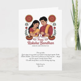 Happy Raksha Bandhan Folded Greeting Card Karte