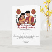Happy Raksha Bandhan Folded Greeting Card Karte (Gelbe Blume)