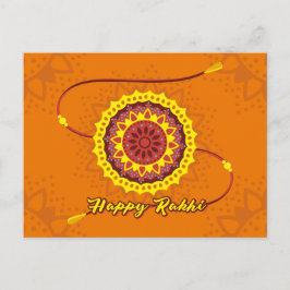 Happy Raksha Bandhan, orange, gelb Armband Postkarte
