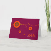Happy Raksha Bandhan, orange, magenta Karte (Vorderseite)