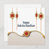 Happy Raksha Bandhan, roter Edelstein (Vorne/Hinten)