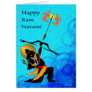 Happy Ram Navami, Lord Rama mit flammendem Pfeil