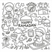 Happy Ramadan Aufkleber (Vorderseite)