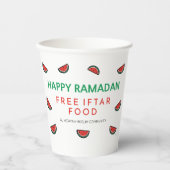 Happy Ramadan Free Iftar mit Duas Watermelon Pappbecher (Vorderseite)