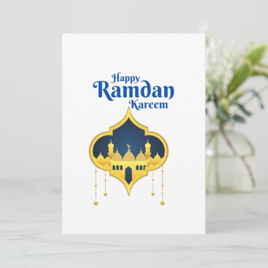 Happy Ramadan Kareem 2022 Einladung (Stehend Vorderseite)