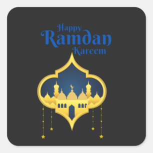 Happy Ramadan Kareem 2022 Quadratischer Aufkleber