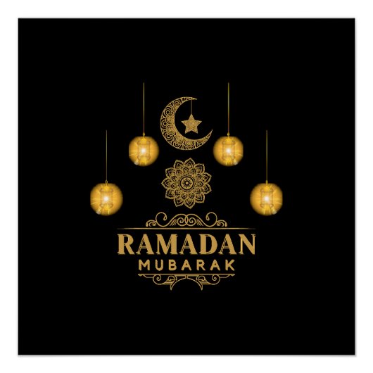 Happy Ramadan Kareem und Eid Mubarak 2024 Urlaub Poster (Vorderseite)