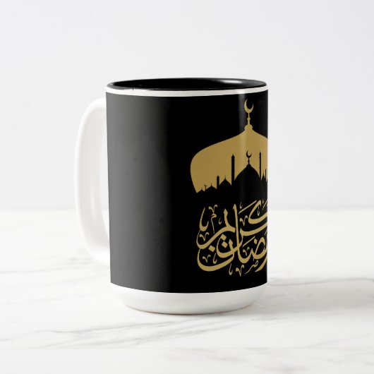 Happy Ramadan Mubarak / Eid Mubarak 2024 Zweifarbige Tasse (Vorderseite Links)