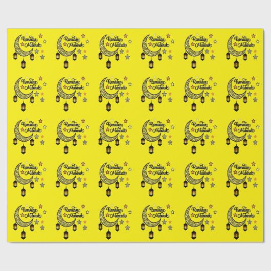 Happy Ramadan Mubarak Kareem Crescent Laterne Geschenkpapier (Flach)