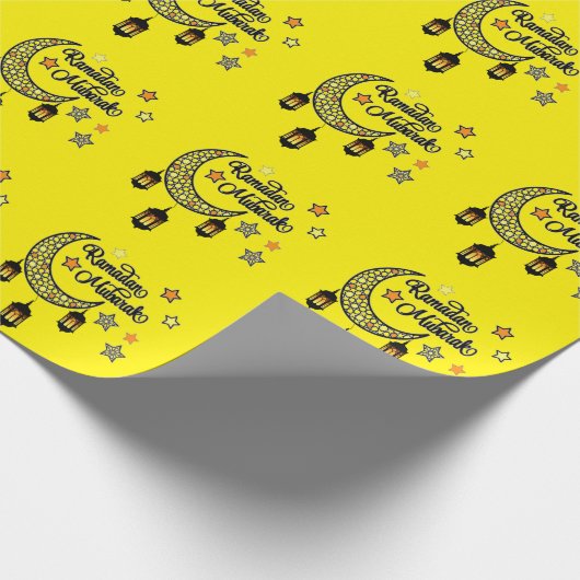 Happy Ramadan Mubarak Kareem Crescent Laterne Geschenkpapier (Ecke)