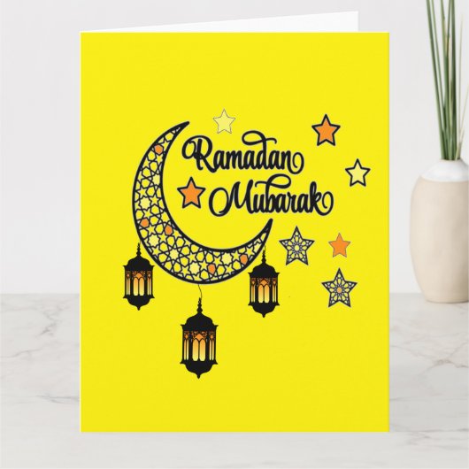 Happy Ramadan Mubarak Kareem Crescent Laterne Karte (Vorderseite)